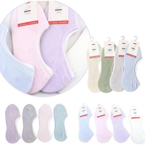 New Summer Women Solid Color Socks Female Fashion Invisible Cotton Socks Ladies Boat Socks Hot Sale 2019