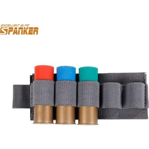 EXCELLENT ELITE SPANKER Combat 5 Rounds Shot Gun Shell Holder with Magic Tape Back Tactical Bullet Stickers