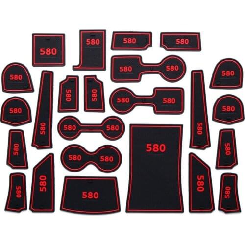 Car Anti-Dirty Pad Door Groove Gate Slot Cup Armrest Storage Pad Anti-Slip Mat For Dongfeng Glory 580 1.8L MT CT 2016 2017