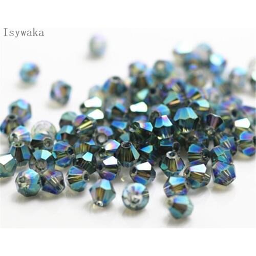 Isywaka Sale Clear green Color 650pcs 3mm Bicone Austria Crystal Beads Glass Beads Loose Spacer Bead for DIY Jewelry Making