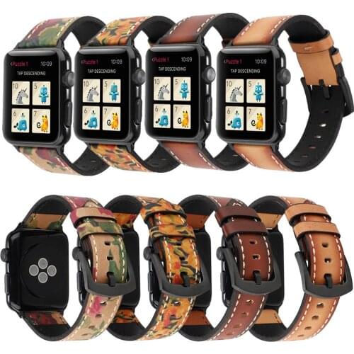For Apple Watch Band 6 44mm 40mm 42mm 38mm Strap Leather Retro Classic Replaceable Bracelet for iWatch Series SE/6/5/4/3/2 Belt