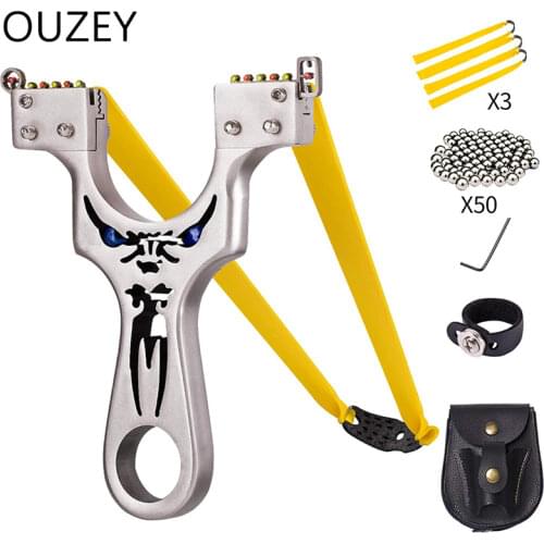 Outdoor Wrist Rocket Slingshot Professional Hunting Slingshot with Heavy Duty Launching Bands High Velocity Catapult
