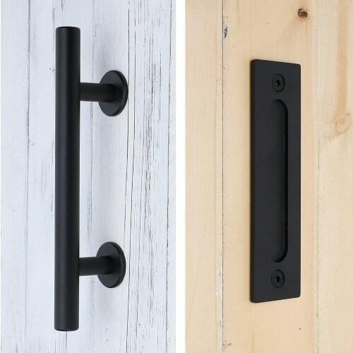 Carbon Steel Sliding Barn Door Pull Handle Wood Door Handle Black Door Handles For Interior Doors Handle