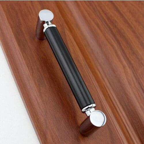 96mm black cabinet drwer pulls knobs shiny silver dresser cupboard door handles chrome modern fashion furniture hardware handles