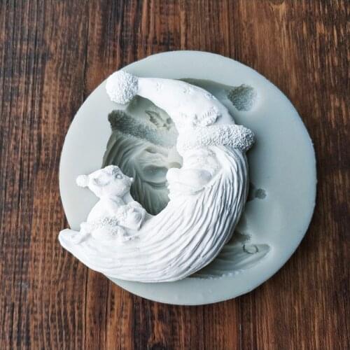 Moon shape silicone fondant mold Christmas DIY baking tools