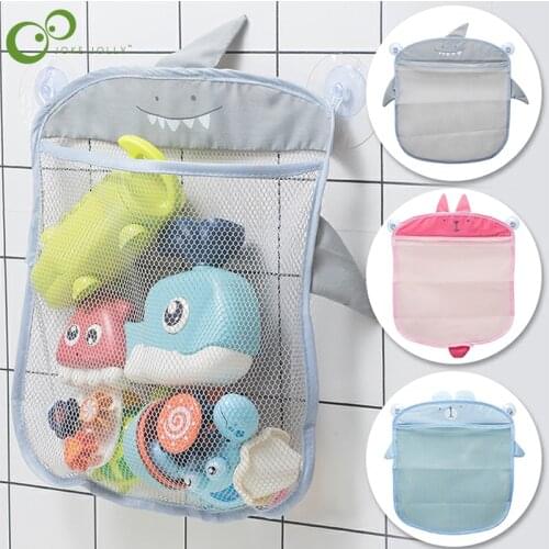 Rabbit Bear Shark Baby Shower Storage Bag Cartoon Style Bathroom Storage Hanging Bag Mesh Bag with Suction Cup WYW