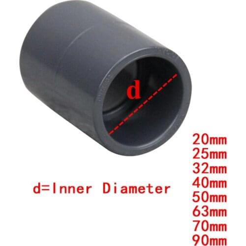 Plastic UPVC 20mm To 90mm Hose Straight Connector for Garden Irrigation Watering Aquarium Pipe/Tube Parts 1Pcs