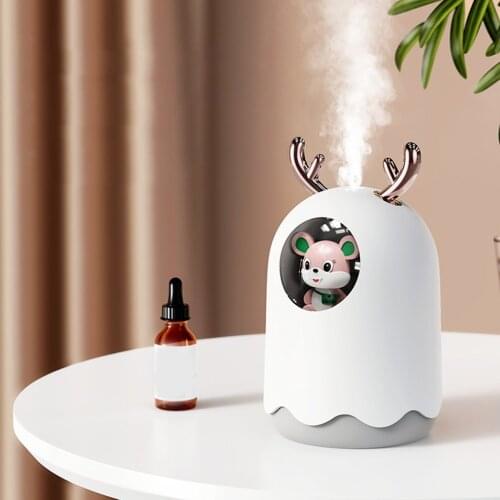 300ML Usb Ultrasonic Air Humidifier Aroma Essential Oil Diffuser Pet Aromatheraphy Humidifier With Romantic Light For Home