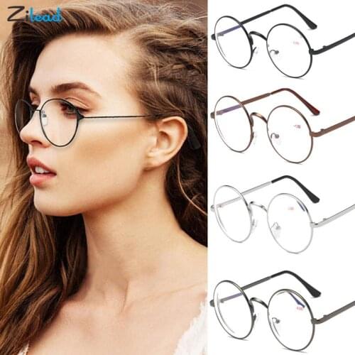 Zilead-1.0-1.5-2.0-2.5-3.0-3.5-4.0 Myopia Glasses Retro Round Metal Nearsighted Glasses Women&Men Short-sight Clear Eyeglasses