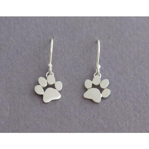 10pair Silver Earring Cats and Dogs Paws Print Earring Women Animal Jewelry Orecchino stampa zampa