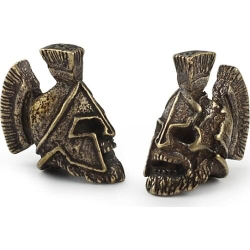 1PCS Copper Vintage Brass Paracord Beads DIY Warriors Knife Beads Rope Pendant