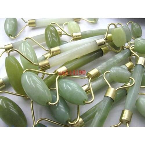 100pcs/lot Free Shipping Double stone head Natual jade body massage hot stone face back massage plate SPA