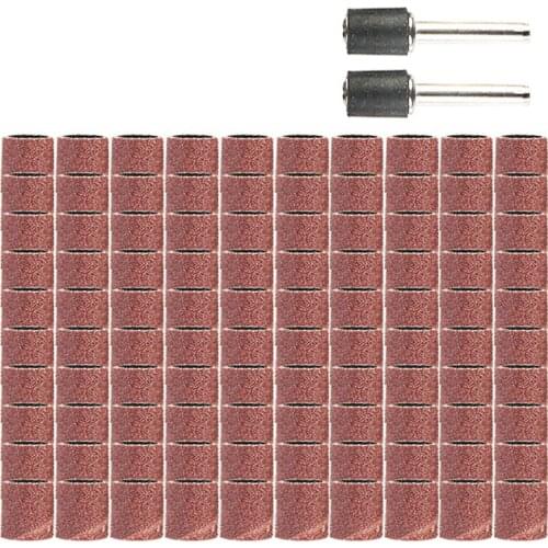 102PCS Roll Grinding Head Of Electric Grinder Sandpaper Sanding Belts Abrasive Bands For Rotary Tool Emery Cloth Ring