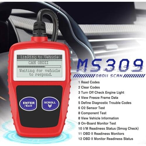 2021 New Car Diagnostic Code Reader TSV Scanner Diagnostic Code Reader High Performance MS309 OBDII Car Diagnostic Tool