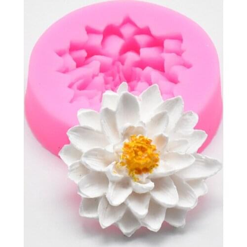 3D Lotus Chrysanthemum Flowers Silicone Mold DIY Fondant Chocolate Cake Decorating Baking Tools Handmade Epoxy Soap Mould