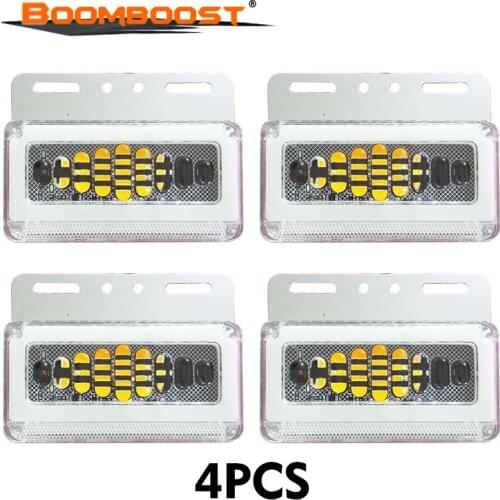 4 PCS 6D Turn Signal Driving Warning Light LED Waterproof Glued 24V 55W Ground side light White/Red/Yellow/Green/Blue