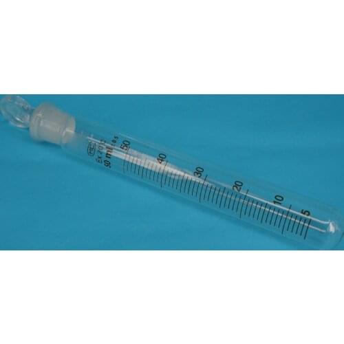 50ml Graduated Line Lab Clear Glass Test Tube Round Bottom with Stopper