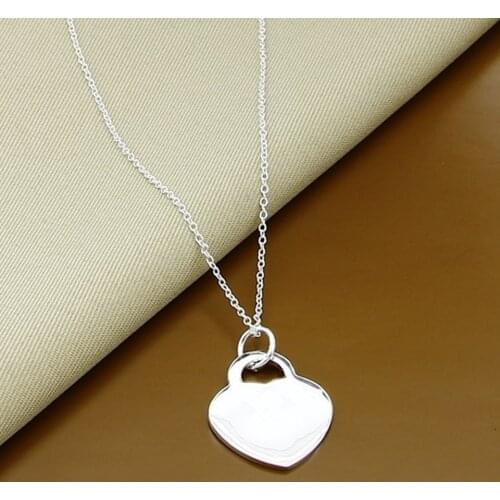 925 Sterling Silver Classic Popular Silver Heart-shaped Silver Pendant Necklace Fashion Jewelry Gift