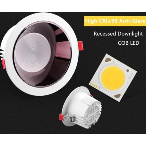 Anti-corrosion Dimmable COB LED Downlight Anti-Glare Led Ceiling Lamp LED Spot Lighting Bedroom Kitchen led Recessed Downlight