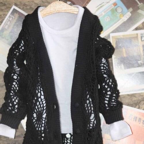 D03-P428 children toy BJD DD SD MSD 1/6 1/4 1/3 dolls clothes White T-shirt Long black cardigan 1pcs