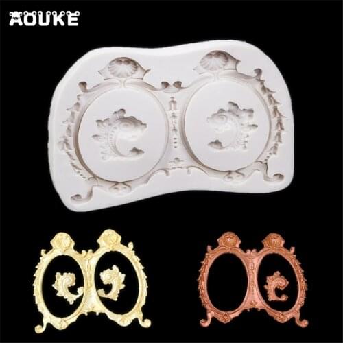 European Frame Shape Fondant Cake Silicone Mold Biscuits Pastry Mould Ice cube Chocolate Candy Molds Cake Decoration Baking Tool