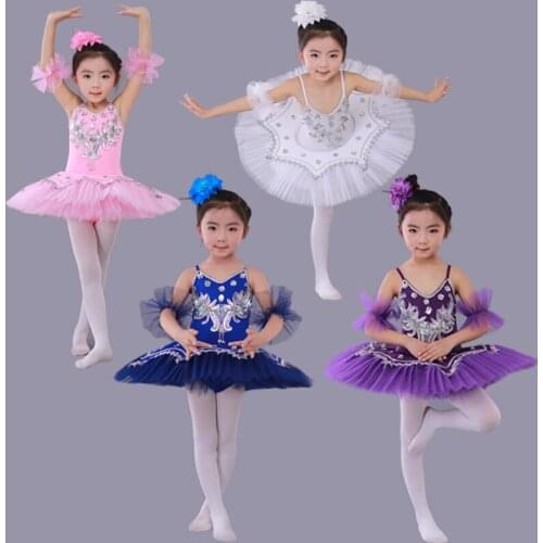 Girls Gymnastic Leotard Ballet Dancing Dress White Swan Lake Costume Ballerina Dress Kids Ballet Dress Children Ballet Tutu suit