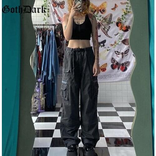 Женские брюки широкие Goth Dark China At AliExpress