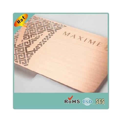 Custom Wholesale Rose Gold Brushed Stainless Steel Metal Business Card