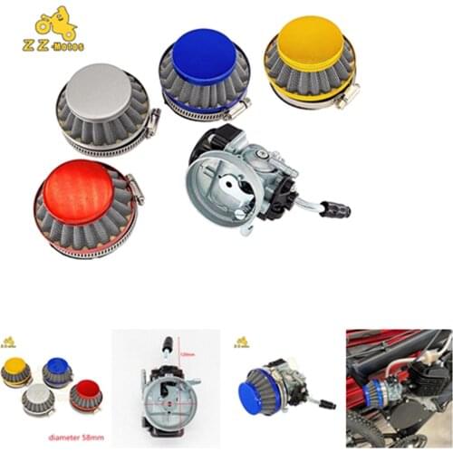 19mm Racing Carburetor With 58mm Air Filter For 2 Stroke Motorized DIrt Pit Pocket Bike 49cc 66cc 70cc 80cc