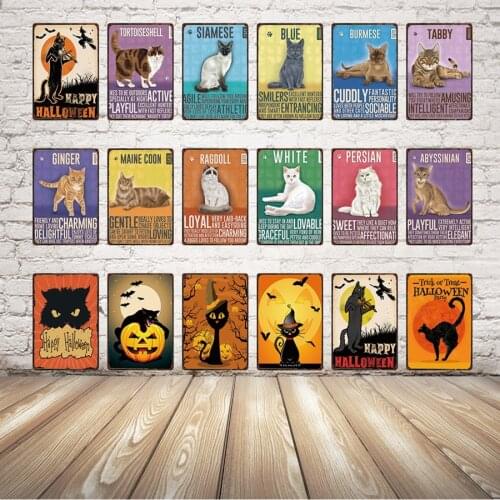 [ Kelly66 ] Pet Cats Ragdoll Blue Siamese Tabby Ginger Metal Sign Tin Poster Home Decor Bar Wall Art Painting 20*30 CM Size Dy32