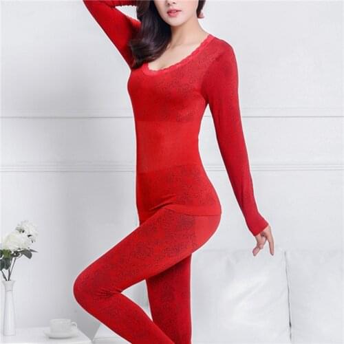Women Thermal Underwear Set Autumn Winter Ladies Clothes Seamless Long Sleeve O Neck Tops Long Comfortable Women Underwear Sets
