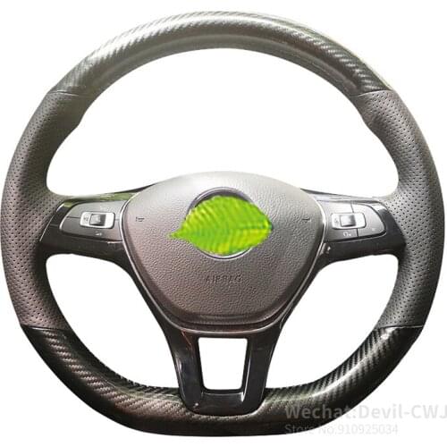 Alcantara leather Carbon Fible steering wheel cover For VW Volkswagen Golf 7 rline hand-stitch car interior auto parts Interior