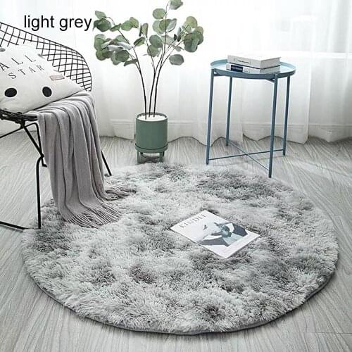 Round Carpet Long Hairy Gradient Carpet Living Room Bedroom Carpet Sofa Mat Bathroom Mat Anti-Slip Floor Mats Kids Room Mats