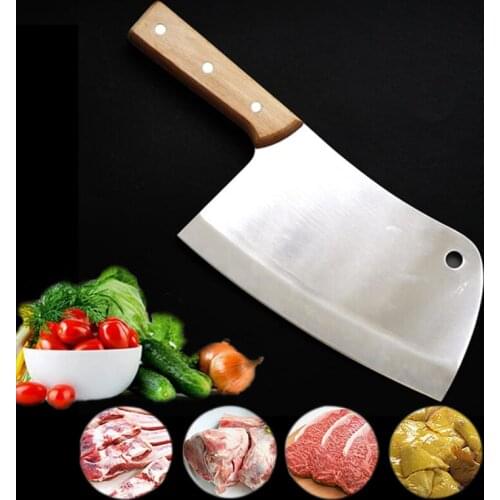7.5" Stainless Steel Kitchen Knife Chopping Meat Bone Knives For Butcher Cleaver Cooking Tools Best Gift Wood Handle Chef Knife
