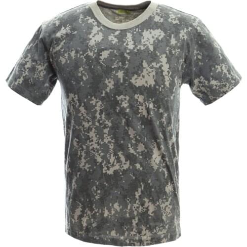 Multi Color Military Camouflage T-Shirt Short Sleeve Tactical Shirt for Men Hiking Hunting