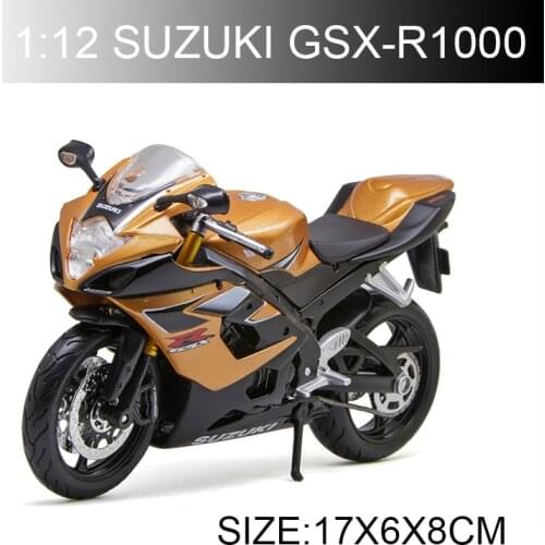 MAISTO Suzuki GSX-R1000 Brown Motorcycle Model 1:12 scale Motorcycle Diecast Metal Bike Miniature Race Toy For Gift Collection