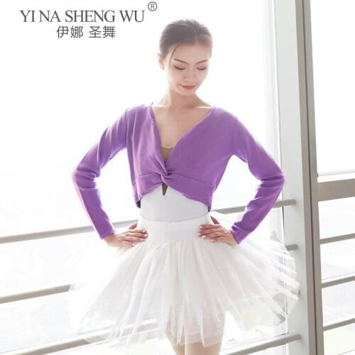 Fashion Girl Ballet Gymnastic Leotard Jacket Long Sleeved Dance Sweater Warm Top Coat Adult Dance Clothing Jacket Wrap Ballet