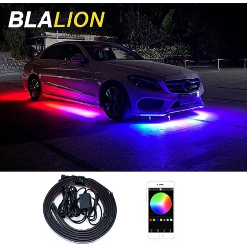 Car Chassis Lights LED Underglow Kit 12V Neon Lamp Underbody Lighting LED Atmosphere Light Sound Control APP RGB Flexible Strips