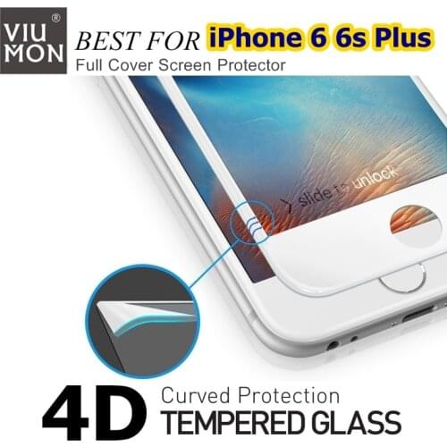 Full Cover Curved Edge 4D COLD CARVING Tempered Glass for iPhone 6 6S Plus 4D Glass Premium Screen Toughened Protective Film