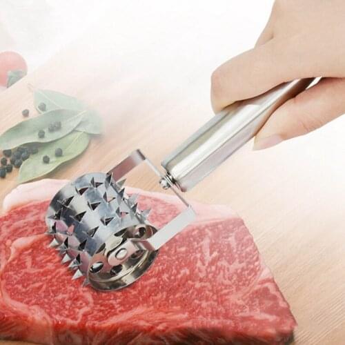 Loose Meat Tenderizer Stainless Steel Knife Meat Steak Mallet Meat Tenderizer Hammer Beaf Roller Needle Pounder Cooking Tools
