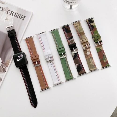 Watch band for apple watch strap for apple watch band 44mm 38mm 42mm 40mm canvas for iwatch band series 5 4 3 2 1