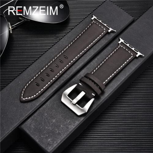 High Quality Leather loop Band for iWatch 40mm 44mm Sports Strap 6Colors Band for Apple Watch 42mm 38mm Series 2 3 4 5 6 SE