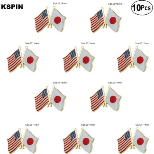 U.S.A Japan Lapel Pin Flag badge Brooch Pins Badges 10Pcs a Lot