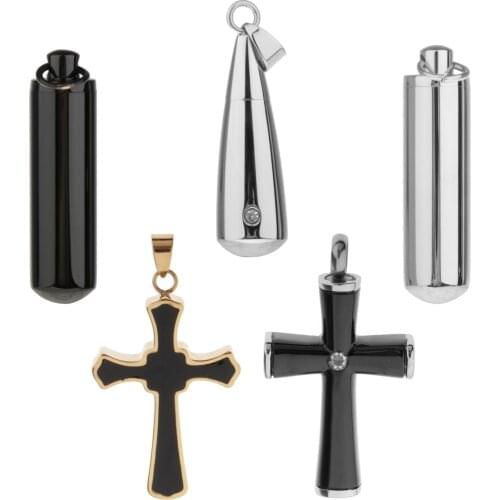 Jewlery Stainless Steel Openable Container Vial Tube Urn Keepsake Cremation Ashes Holder Memorial Pendant Necklace Kit