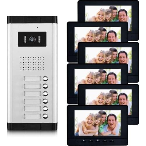 6-12 Units Apartment intercom system Video Door Phone Door Intercom HD Camera 7" Monitor video Doorbell for 6-12 Household
