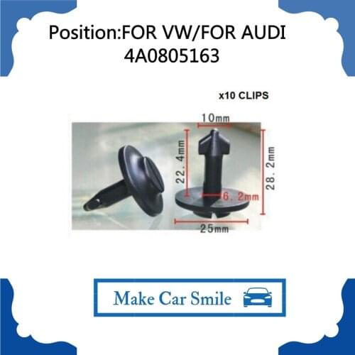 X10pcs NEW GENUINE OEM UNDER ENGINE COVER CLIPS WHEEL ARCH CLIPS FOR AUDI A4 / SKODA SUPERB VW PASSAT B5 4A0805163 , 4A0805121