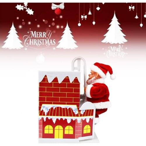 Funny Chriatmas Gift Toys Santa Claus Climbing Chimney Doll Electric Music Toy New Year Gift Home Decoration 3