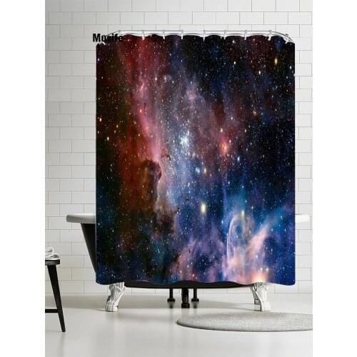 Musife Custom High Quality Galaxy Pattern Shower Curtain Waterproof Bathroom Polyester Fabric Bathroom Curtain