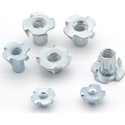 23pcs inch 3/8-16*12mm four-prong nut claw nuts wood furniture embedded muff insert sleeve inlaid hardware muffs sleeves