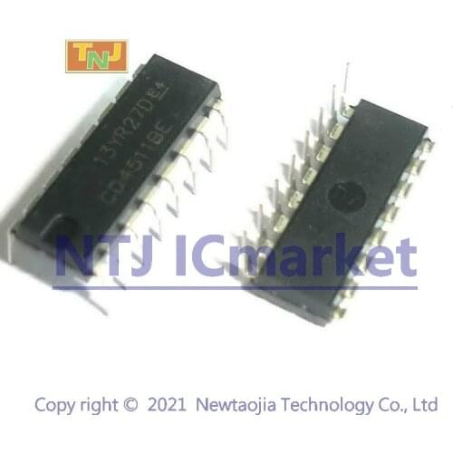 50 PCS CD4511BE DIP-16 CD4511 BCD to 7-segment latch/decoder/driver IC CHIP